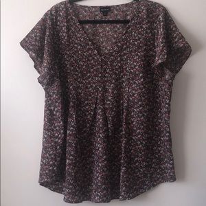 Torrid Floral Pink and Purple Short Sleeve Top